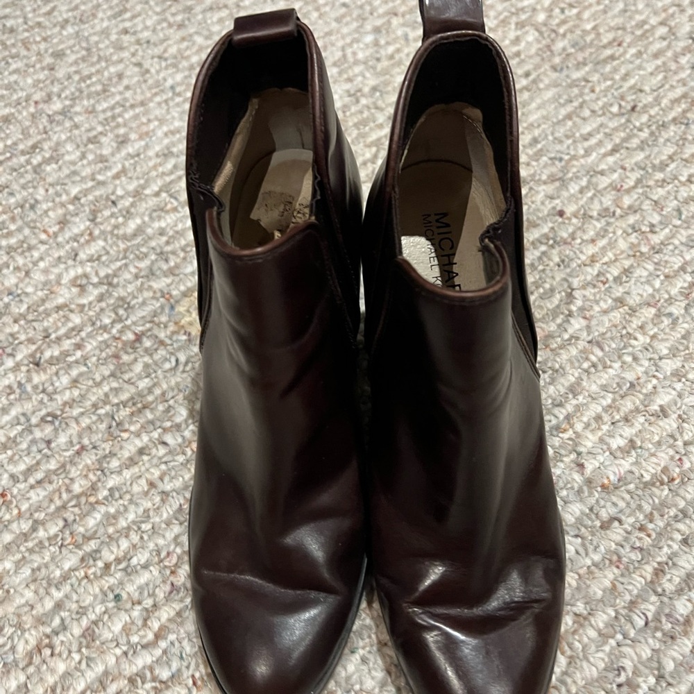 Michael Kors Dark Brown Leather Ankle Booties